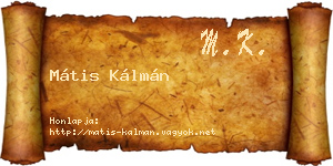 Mátis Kálmán névjegykártya